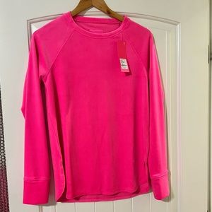 Lilly Pulitzer Blythe Velour Pullover Pink Topaz